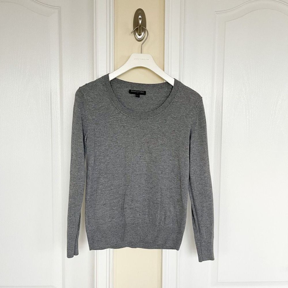 Banana Republic Women's Gray Crew Long Sleeves Sweatshirt Size XS